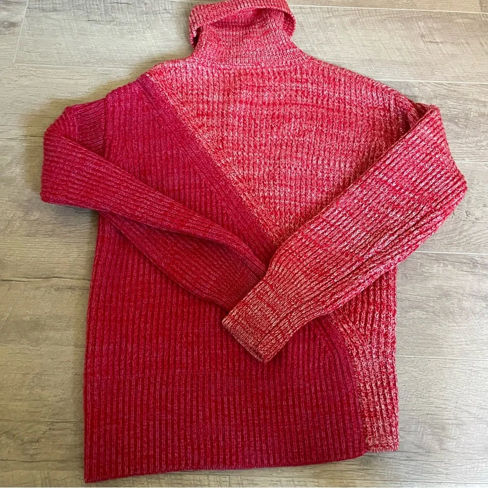 Derek Lam 10 Crosby Bicolor 100% merino wool long line turtleneck sweater $495
